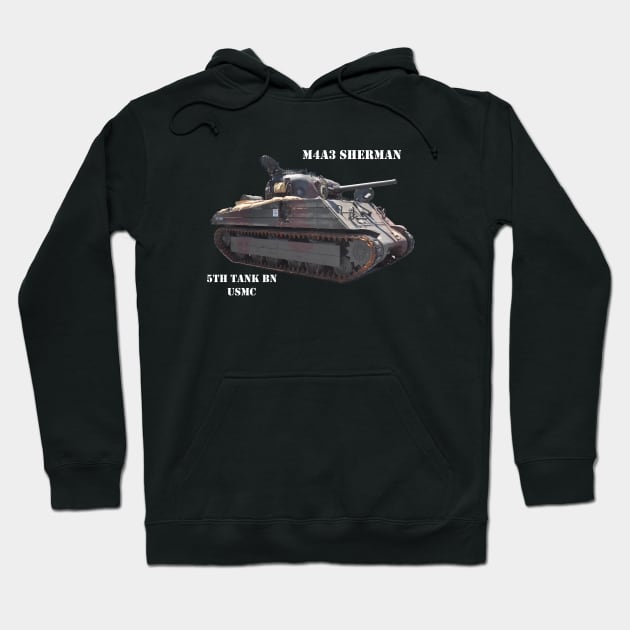 M4A3 Sherman white text Hoodie by Toadman's Tank Pictures Shop